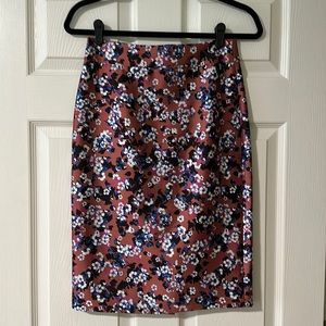 J Crew printed pencil skirt -knee length - multi floral